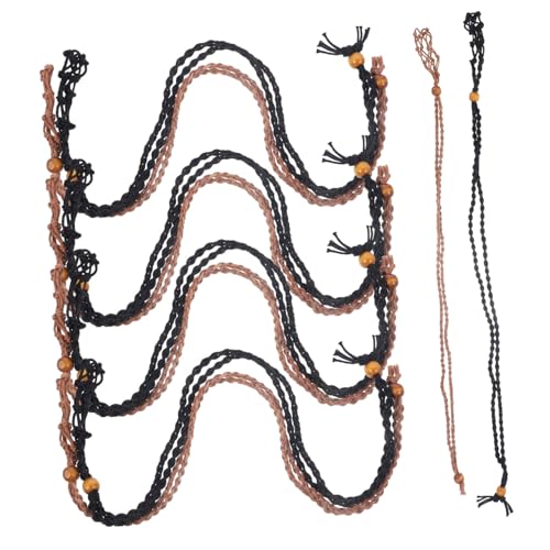 SAFIGLE 10 Stück Teiliges Leerer Kristallanhänger Halsketten mit Verstellbarer Handgewebtem Netz und Holzperlen Natürlicher Steinhalter Schmuckzubehör für DIY Schmuckherstellung und von SAFIGLE