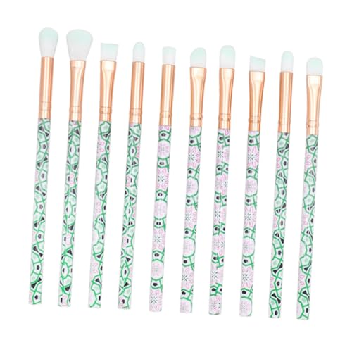 SAFIGLE 10 Stück Teiliges Make Up Pinsel mit Grünem Professionelle Schminkpinsel für Lidschatten und Tägliches Make Up Weiche Fasern für Gleichmäßiges Finish von SAFIGLE
