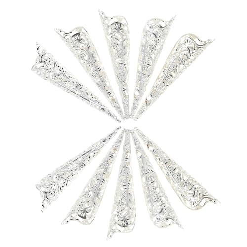 SAFIGLE 10 Stück Teiliges Metall fingerring mit Hohlem Klauen design Verstellbar und Hautfreundlich für Cosplay Bühnenauftritte Modische Fingernagel dekoration von SAFIGLE