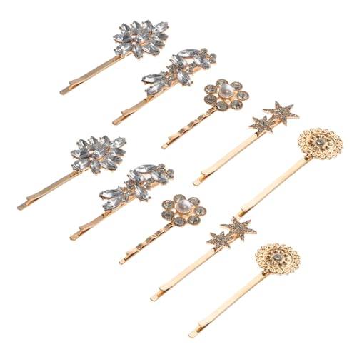 SAFIGLE 10 Stück Teiliges Strass haarspangen Perlen Stabile Bobby Pins für Frauen und Mädchen Modische Haarklammern mit Funkelnden Strasssteinen Geeignet für Hochzeiten Partys und von SAFIGLE