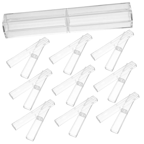 SAFIGLE 10 Stück Teiliges Transparentes Pen Case Praktische Stiftebox aus Klarem Kunststoff Geeignet für Kugelschreiber Bleistifte und Pinsel als Schul Büroaufbewahrung Robust und von SAFIGLE