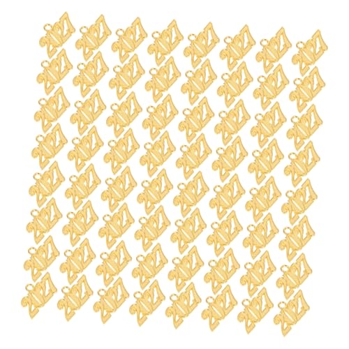 SAFIGLE 100 Stück Anhänger aus Robustem Legierungs-material Goldfarbene Quasten Charms für DIY Schmuckherstellung Halsketten Armbänder Abschlussfeier und Besondere Anlässe von SAFIGLE
