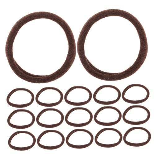SAFIGLE 100 Stück Nahtlose Haargummis Tiefes Kaffee Elastische Stoff Haarbänder Hohe Dehnbarkeit Sicherer Atmungsaktiv für Damen Mädchen Sport Freizeit Styling von SAFIGLE