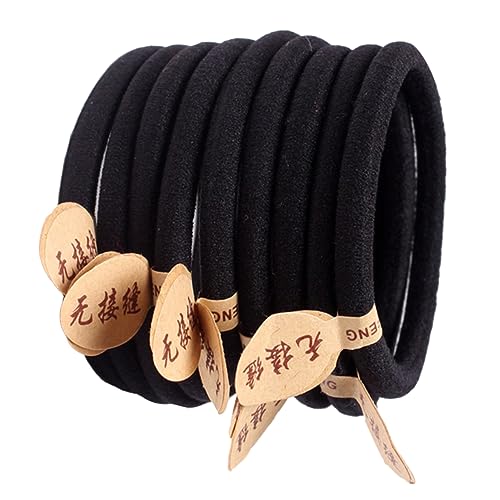 SAFIGLE 100 Stück Nylon Haargummis Nahtlose Dehnbare Haargummis für Damen und Mädchen Haarbänder für Alltag und Besondere Anlässe Schwarz von SAFIGLE