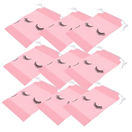 SAFIGLE 100 Stück Tragbare Kosmetik Kordelzug Taschen Reise Make Up Organizer mit Einzigartigem Wimpern Design Schutz vor Schäden für Reisen und Alltag von SAFIGLE