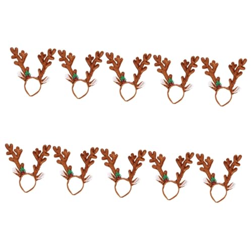 SAFIGLE 10St weihnachtsstirnband kinder Rentier-Stirnband mit Glöckchen Rudolph-Geweih und Nase Fuchs halloween heeloween Herrenbekleidung weihnachtliche Kopfbedeckungen Weihnachtshaarband von SAFIGLE
