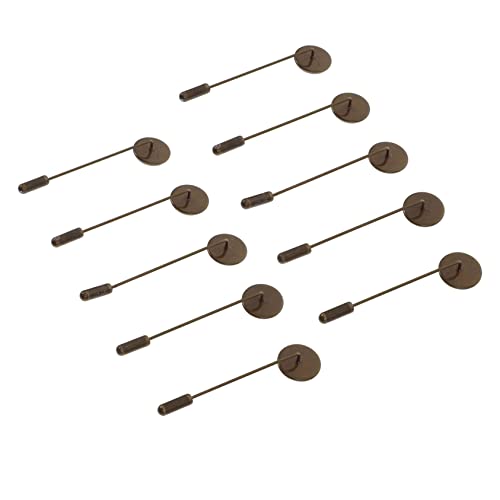 SAFIGLE 10 Stücke Runde Anstecknadel Brosche Pin Tablett Zubehör Legierung Selbstgemacht Schmuck Basis Sicherheitsnadel für Damen Bastelzubehör für Kreationen von SAFIGLE