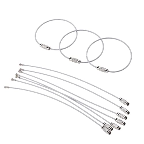 SAFIGLE Schlüsselanhänger Aus Edelstahldraht – 10er-Pack Praktisch Für Schlüssel Gepäckanhänger Ausweishalter von SAFIGLE