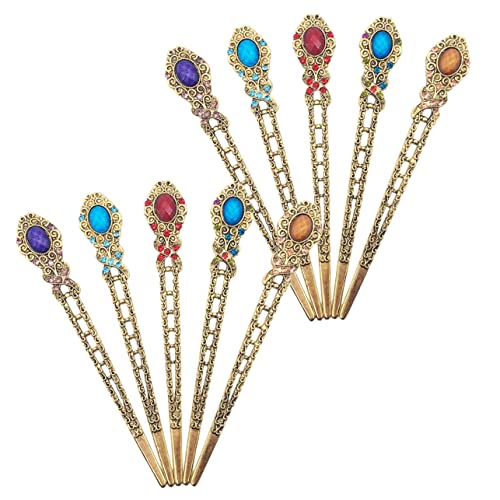 SAFIGLE 10stücke Vintage Haarstäbchen Mit Strasssteinen Für Frauen Chinesische Haarstäbe Als Haarstyling-accessoires Retro Essstäbchen Für Haarschmuck Für Hochzeiten Verabredungen Und Foto von SAFIGLE