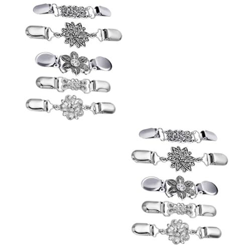 SAFIGLE 10stücke Vintage Teiliges Flower Design Broschen Clips Für Strickjacken Schals Retro Stil Einfache Anbringung Für Kleider Hemden Und von SAFIGLE
