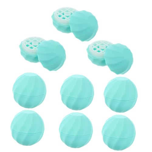 SAFIGLE 10stücke Wiederverwendbares Lippenbalsam Runde Tragbare Lip Balm Sphere-dosen Aus Kunststoff in Blau Für Diy-lippenpflege Und Lippenstift von SAFIGLE