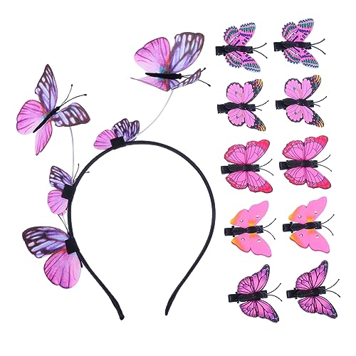 SAFIGLE 11stücke Schmetterlinge Kopfschmuck Schmetterling Haarclip Dekorative Stirnband Haarband Schmetterling Haarschmuck Für Hochzeit Party Aufführung Zubehör von SAFIGLE