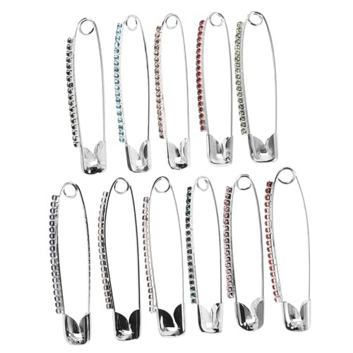 SAFIGLE 11 Stücke Mode Sicherheitsnadeln Künstliche Strass Brosche Anziehen Brosche Bund Brosche Hose Clips Für Taille Schal Pin von SAFIGLE