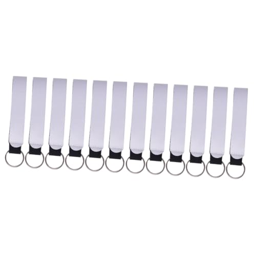 SAFIGLE 12 STK Schlüsselanhänger Mit Wärmeübertragung Leere Schlüsselanhänger Sublimations-handgelenkband Sublimations-schlüsselanhänger-rohlinge Armbänder Schlüsselbund Neopren Weiß von SAFIGLE