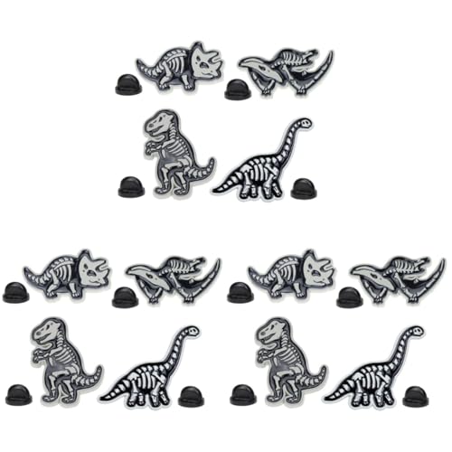 Kreative Dinosaurier-Skelett-Brosche Set: 12 Stk. Legierung Anstecknadeln Für Kleidung, Taschen, Hüte - Originelles Geschenk Für Damen Und Herren von SAFIGLE