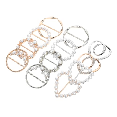 SAFIGLE 12stücke Seidenschal-clip Aus Legierung Mit Strass-imitationsperlen Schal-ring-klemme Für Damenbekleidung Einfache Befestigung Vielseitiges Accessoire Für Formelle Und Freizeit von SAFIGLE