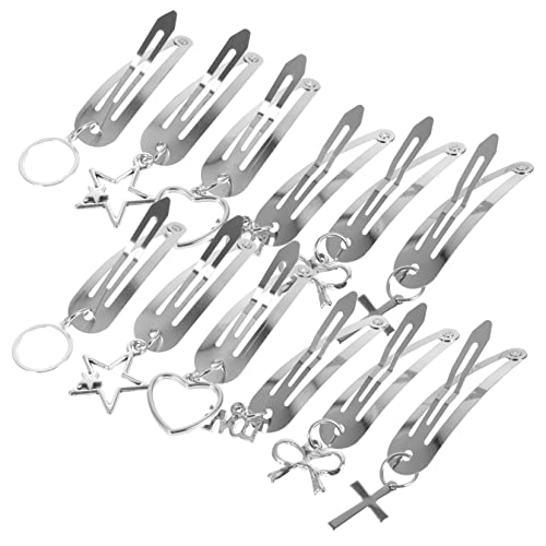 SAFIGLE 12 Stück Haarspange Haarschmuck Trennung Clip Quaste Stifte Styling Lang Hochzeit Alt Bunt Mädchen Wohnung Mehrere Mit Dekorativ Haarthaare Barrettes Schnappen Metall Silver von SAFIGLE