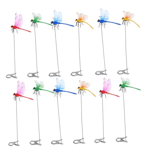 SAFIGLE 12 Stück Realistische Dragonfly Hut Clips für Garten Outdoor Dekoration Robuste Klammern für Hüte Taschen und Gartenaccessoires von SAFIGLE