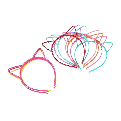 SAFIGLE 12stücke Katzenohr-haarbänder Für Junge Mädchen Haarreifen Mit Katzenohren Kopfschmuck Aus Hochwertigem Material Leicht Und Verformungsbeständig Für Kostümpartys Und von SAFIGLE