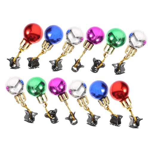 SAFIGLE 12 Stück Teiliges Weihnachts Bartclip Bunte Glänzende Bartglocken mit Sicherem Haarklammer Design Langlebige Weihnachts Bartdekoration für Männer und Party Deko von SAFIGLE