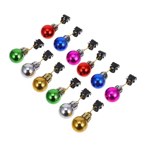 SAFIGLE 12 Stück Teiliges Weihnachts Bartklammern mit Glänzenden Farbigen Baubles Stabile Mini Clips für Barttypen Vielseitige Weihnachts und Partydekoration für Männer Zufällige Farbe von SAFIGLE