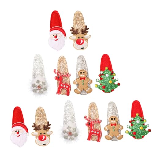 SAFIGLE 12 Stück Teiliges Weihnachts Haarspangen mit Glitzer Schleifen Kleine Bunte Haarklammern für Damen Festlicher Haarschmuck mit Rentier und Weihnachtsbaum Motiven Leicht und von SAFIGLE