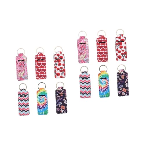SAFIGLE 12 Teiliges Lippenstift Set Lippenbalsam Set Nützlicher Schlüsselanhänger Lippenstift Schlüsselanhänger Halter Lippenbalsam Schutzhülle Lippenstiftetuis Halter von SAFIGLE