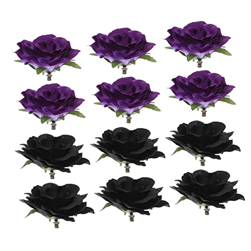 SAFIGLE 12st Rosafarbener Kopfschmuck Blumenschleife Lila Haarspangen Schwarze Rosenbrosche Lila Brosche Haarspange Hochzeitsaccessoires Rosen-haarspange Broschennadeln Stoff SAFIGLE 12st Rosafarbener Kopfschmuck Blumenschleife Lila Haarspangen Schwarze Rosenbrosche Lila Brosche Haarspange Hochzeitsaccessoires Rosen-haarspange Broschennadeln Stoff von SAFIGLE