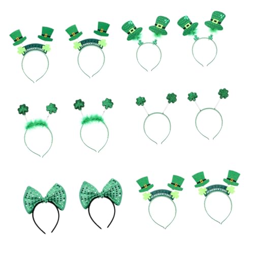 SAFIGLE 12stücke Grünes Kleeblatt Stirnband Für St Patrick's Day Dekoratives Haaraccessoire Für Karneval Und Themenpartys Wunderbar Für Junge Mädchen Und Erwachsene von SAFIGLE