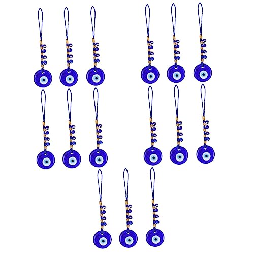 SAFIGLE Nazar Auge Basteln 15 Stk Dämonen Augen Schlüssel Wandverkleidung Wand Polsterung Schlüsselkette Anahtarlık Reize Blaue Böse-augen-anhänger Sicht Auto Zauber Des Bösen Blicks Böser Blick- Glas von SAFIGLE