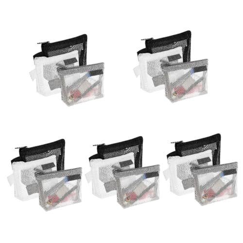 SAFIGLE 15stücke Mesh Geldbörsen Für Damen Kleine Reißverschluss Täschchen Aufbewahrung Von Kleingeld Make-up Und Kleinen Gegenständen von SAFIGLE