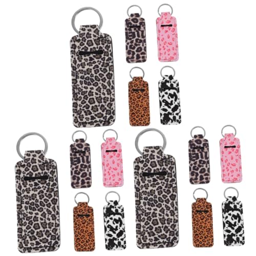 SAFIGLE 15stücke Lippenstift Schlüsselanhänger wasserdichte Und Leichte Kosmetik Taschen Für Langlebige Lip Balm Mit Leopardenmuster Für Und Täglichen Gebrauch von SAFIGLE