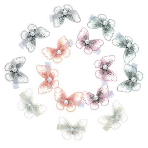 SAFIGLE 15stücke Schmetterlings-haarspangen Mesh Dekorative Haarspangen Für Damen Kleine Mit Perlendekor Für Glatte Oder Geflochtene Haare von SAFIGLE