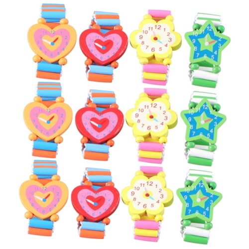 SAFIGLE 15 Stk Cartoon Armbanduhr Spielzeug Uhrenmodell Aus Holz Spielzeug Anschauen Kleine Spielzeuge Für Goodie-bags Süße Uhrenspielzeuge Gummiband Kind Hölzern Bambus von SAFIGLE