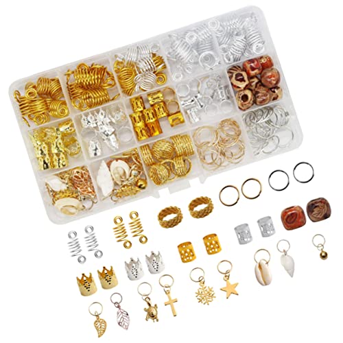 SAFIGLE 158 Stück Dreadlocks Zubehör Set Teiliges Diy Haarschmuck Set für Zöpfe und Haarverlängerungen Kreative Ringe für Dreadlocks Einfache Anwendung für Haartypen von SAFIGLE