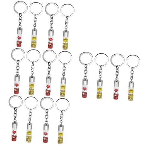 SAFIGLE 16stücke Dried Flower Schlüsselanhänger Kreative Glasflasche Mit Konservierten Blumen Ästhetische Schlüsselringe Für Taschen Rucksäcke Und Perfektes Für Und Blumenliebhaber von SAFIGLE
