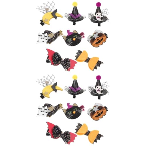 SAFIGLE 16stücke Teiliges Halloween Haarclip Mädchen Kreative Haarnadeln Mit Kürbis Und Mondmotiven Für Festliche Anlässe Als Haarschmuck Für Mädchen Und von SAFIGLE