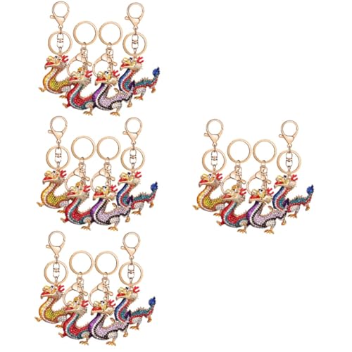 SAFIGLE 16stücke Teiliges Drache Schlüsselanhänger Für Jahr Drachen Bunte Metallanhänger Mit Kunstvollen Designs Für Neujahr Taschenzubehör von SAFIGLE