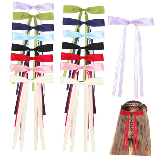 SAFIGLE 16 Stück Schleife Haarnadel Schleifen für Mädchenhaare Bogen Weiß Mini Rosa Mode haarschmuck haarzubehör Haarklammern dünne Schleifen Mädchen Haarschleifen Haarbänder Polyester von SAFIGLE