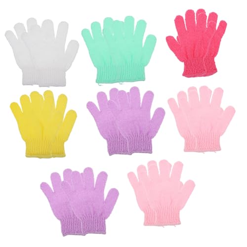 SAFIGLE 16 Stück Teiliges Peeling Doppelseitig Sanftes Hautpeeling und Blutkreislauf Atmungsaktive Badehandschuhe für Glatte Strahlende Haut Geeignet für Damen und Herren von SAFIGLE