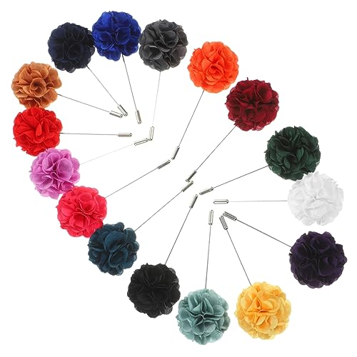 SAFIGLE 16stücke Herren Blumen Brosche Ansteckblume Für Anzug Hochzeitsdekor Täglicher Gebrauch Mit Ausgewähltem Strapazierfähigem Stoff von SAFIGLE