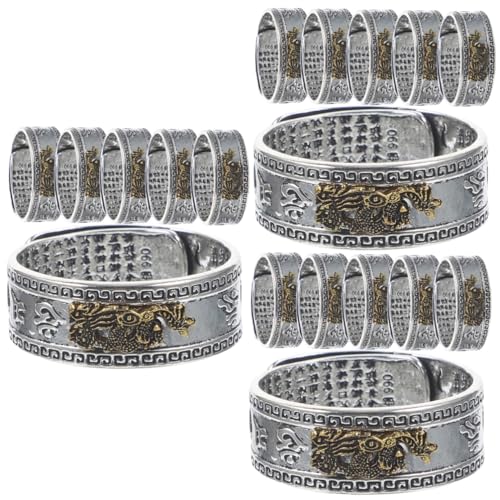 SAFIGLE 18 Stk Ring Der Sprichwörter Türkisches Dekor Moderinge Für Herren Punk-ringe Männlicher Fingerschmuck Bandringe Für Damen Trendige Ringe Retro-ringe Geschenk Frau Glücklich Metall von SAFIGLE