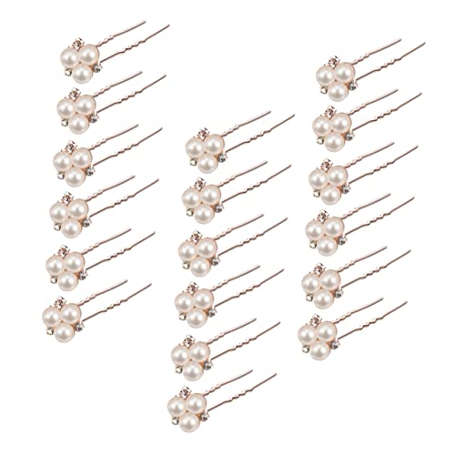 SAFIGLE 18 Stück Teiliges Brautschmuck Set mit Perlen und Strass U Förmige Haarnadeln für Hochzeitsfrisuren Geeignet für Erwachsene und Mädchen für Dickes und Langes Haar von SAFIGLE