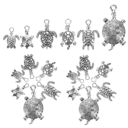 SAFIGLE 18 Stück Teiliges Schildkröten Anhänger aus Langlebiger Legierung Glatte Oberfläche zum Basteln von Schmuck Wie Halsketten und Armbändern Geeignet für Besondere Anlässe und von SAFIGLE