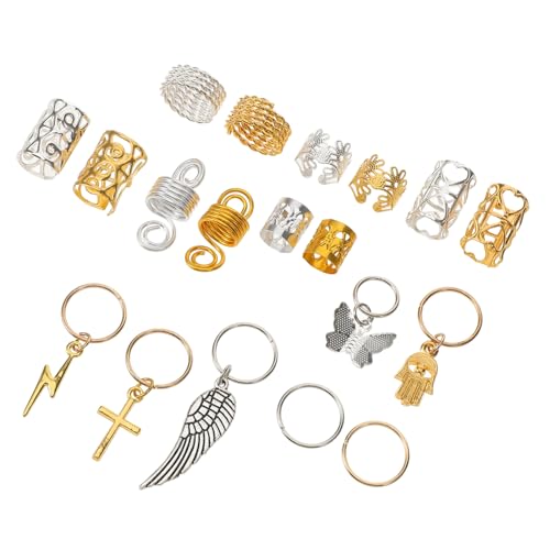 SAFIGLE 185stücke Haarflechtringe Aus Zinklegierung Dreadperlen Für Zöpfe Haarschmuck Accessoires Haaraccessoires Für Flechtfrisuren Zopfaccessoires Langlebig Und Hochwertig von SAFIGLE
