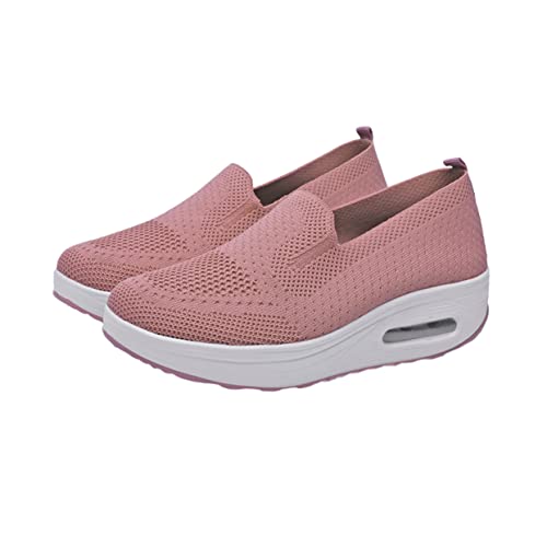 SAFIGLE 1Paar Atmungsaktive Damen Sportschuhe mit Luftkissensohle Fliegende Gewebte Sneakers für Freizeit Sport Dickbesohlte Turnschuhe Bequeme Gymnastikschuhe für Damen SAFIGLE 1Paar Atmungsaktive Damen Sportschuhe mit Luftkissensohle Fliegende Gewebte Sneakers für Freizeit Sport Dickbesohlte Turnschuhe Bequeme Gymnastikschuhe für Damen von SAFIGLE