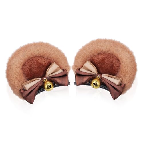 SAFIGLE Bärenohren Haarspangen Ohrclips Bärenglocken Stirnband Bären-haarschmuck Haarschleifen Cosplay Festival Mädchen Frauen von SAFIGLE