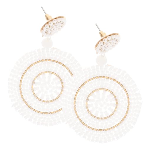 SAFIGLE Vintage Perlenohrringe für Damen Gewebte Tropfenohrringe Runde Perlenohrringe Boho Schmuck Leicht und für Alltag und Besondere Anlässe von SAFIGLE
