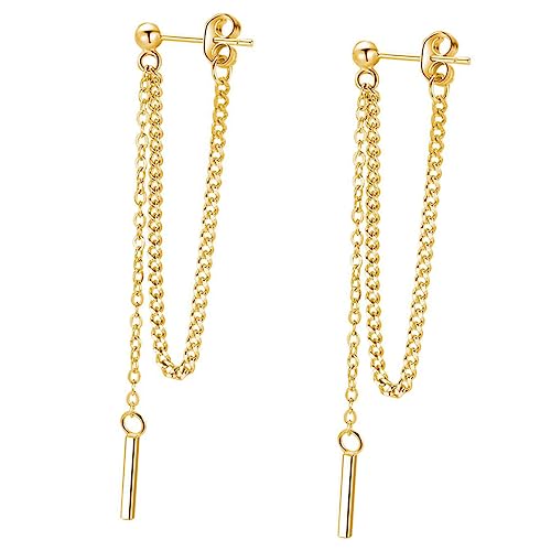 SAFIGLE Lange Ketten Quastenohrringe Für Damen Hautfreundlich 925 Silber Mit k Gold Beschichtung Modisches Accessoire Für Besondere Anlässe Hängende Stangenohrringe Ohrschmuck Für von SAFIGLE