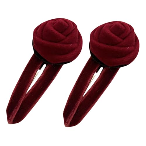 SAFIGLE 1Paar Vintage Haarspange Für Damen Burgunderfarbener Haarschmuck Seitliche Haarnadel Für Hochzeiten Und Rutschfester Clip Für Sicheren Und Vielseitige von SAFIGLE